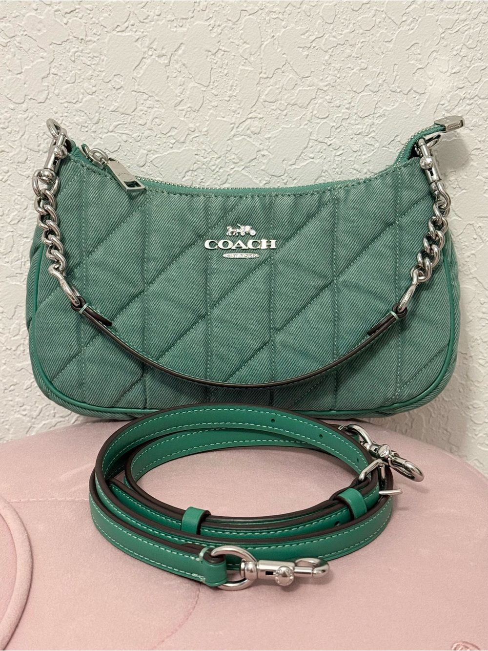 Coach Teri Shoulder Green Bag